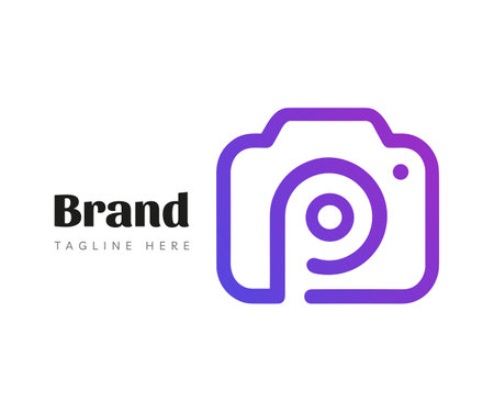 Camera logo icon design template elements. Usable for Branding, Business and Technology Logos.のイラスト素材