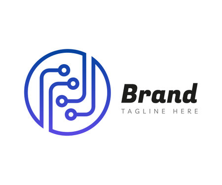 Computer logo icon design template elements. Usable for Branding, Business and Technology Logos.のイラスト素材