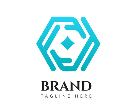 Hexagon logo icon design template elements. Usable for Branding, Business and Technology Logos.のイラスト素材