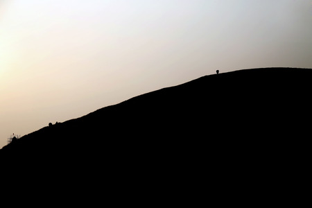 silhouette of mountainの写真素材