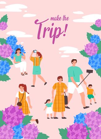 Make the trip. Summer Holiday vector Illustration, template poster.のイラスト素材