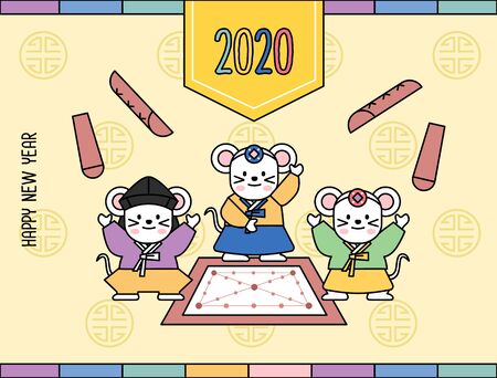 Korea tradition day, New Year's day, character illustrationのイラスト素材