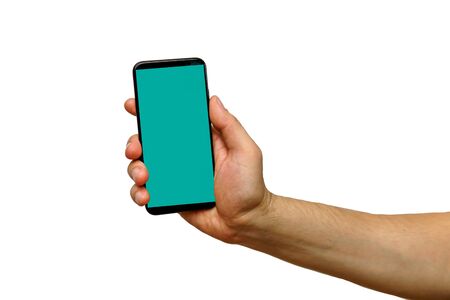 The hand tube in the background is green, the insulated background is whiteの写真素材