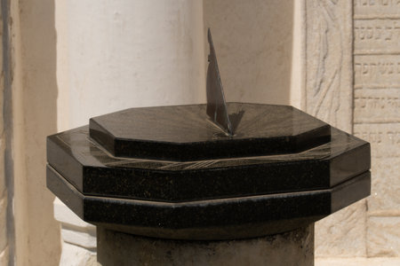 Time face sundial clock timelapse old passing sun sunlight day, from ancient turning for past from motion hd, animation isolated. Concept spinning object,の写真素材