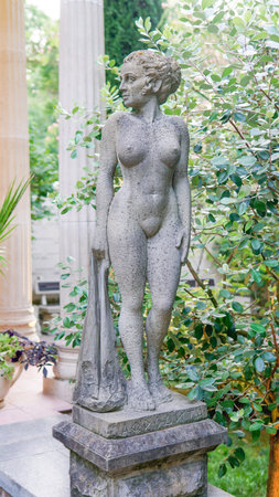 aphrodite roman sculpture nude greece stone beautiful greek beauty history human female bodyの写真素材