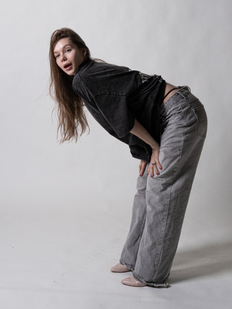 hair portrait model beauty white modern cap lady hand young beautiful person face look backgroundの写真素材