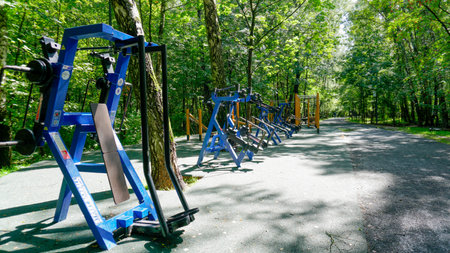 healthy active equipment gym outdoor public workout fitness park health exercise training sport