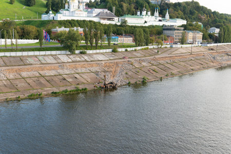 summer renovation planning storm construction river technology industry working people repair surgeの写真素材