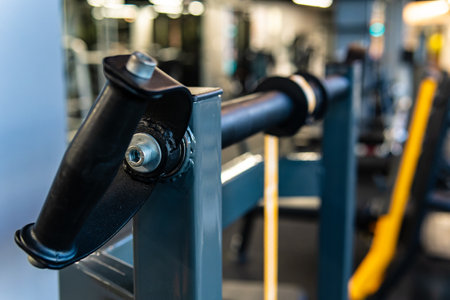 modern healthy lifestyle exercise club sport heavy fitness gym machine health equipmentの写真素材