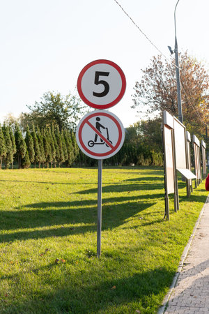 travel symbol blue concept sign vehicle road street traffic red safety scooter transportation