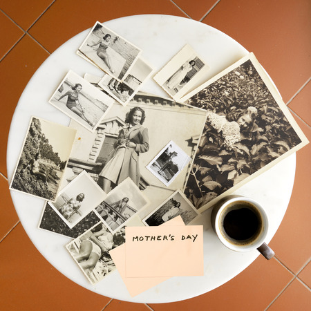 Old photo for Mother's dayの写真素材