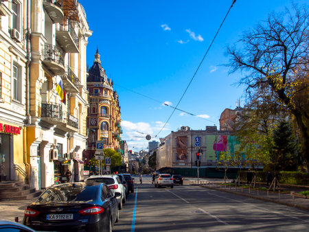 Street view of Kiev, Ukraineの写真素材