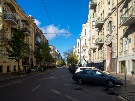 Streets of Kiev. Kiev is the capital and largest city of Ukraine.の写真素材