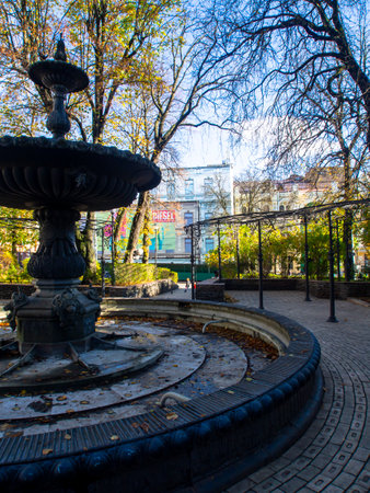 Street view of the city of Kyiv, Ukraineの写真素材