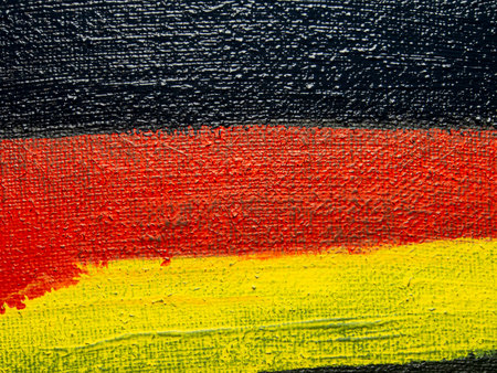 Flag of Germany painted on a wall as an abstract background  textureの写真素材