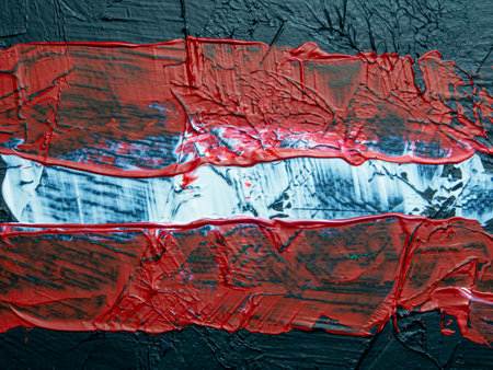 Brush painted flag, hand drawn style flag. Abstract acrylic painting on canvas.