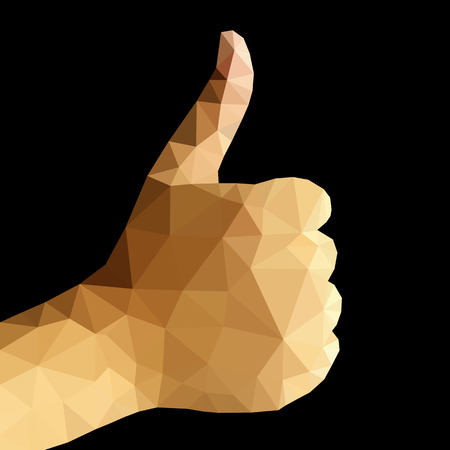 polygon thumb up vectorのイラスト素材