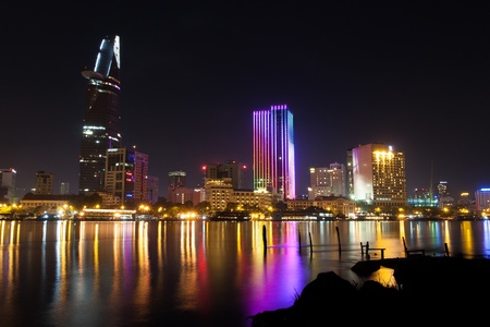 Saigon at night (Vietnam)の写真素材