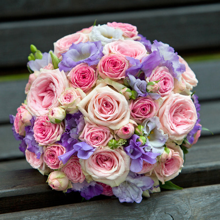 Bridal fresh bouquet for the wedding ceremony の写真素材