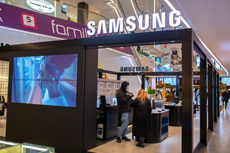 Samsung store in the mall. Minsk, Belarus - February, 2022