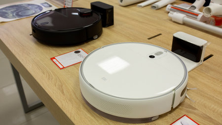 Robotic vacuum cleaners is sold at Xiaomi Mi store. Minsk, Belarus, 2022のeditorial素材