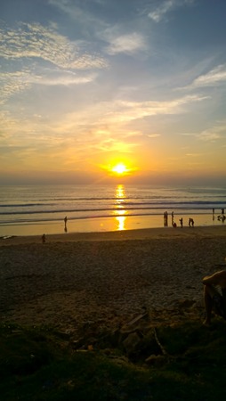 sunset at the Surin beach, Phuket, Thailandの写真素材
