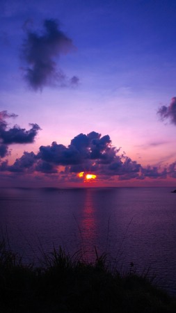 Phromthep cape at sunset Phuket, Thailandの写真素材