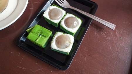 Put pastry filling or maybe called creamy dessertsの写真素材