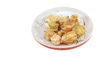 Ground Cherry on white backgroundの写真素材