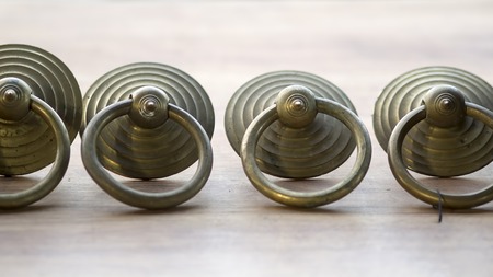Door handles antique brass sphere .の写真素材