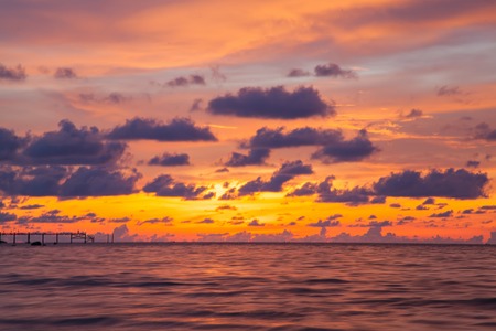 Sunset at the Patong beach Phuket Thailandの写真素材