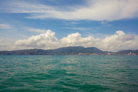 Beach Paradise beach on the south end of Patong Beach, Phuket, Thailand,の写真素材