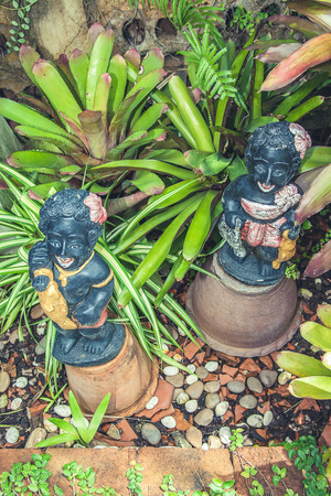 A closeup of a statue sculpture garden decorの写真素材