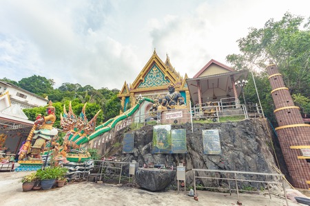 A temple built on the mountain( Kao Rang ) of Phuket Thailandの写真素材