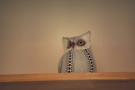 Owl decorations meaningful symbol of happiness and good luck.の写真素材