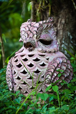 Owl ornament in the gardenの写真素材