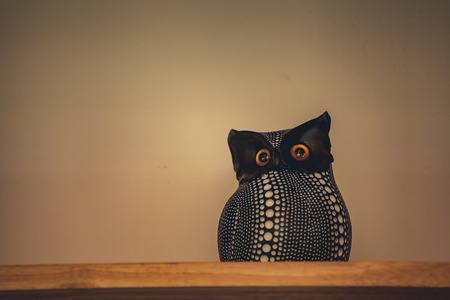 Owl decorations meaningful symbol of happiness and good luck.の写真素材