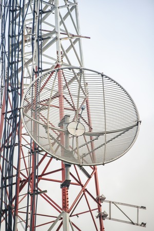 Telecommunication tower with antennas on toh-sae- mountain phuketの写真素材