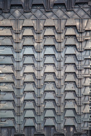 Grayl boxes stacked plastic cratesの写真素材