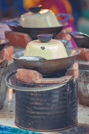 antique stove for traditional cooking, Thailand,の写真素材