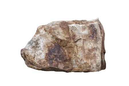 Natural stone isolated on white backgroundの写真素材