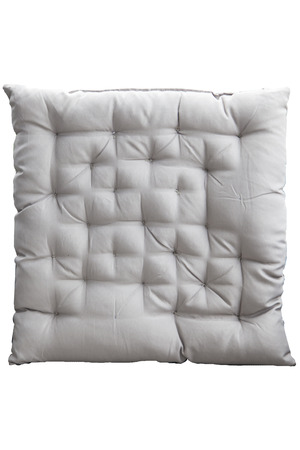Plaid white Square Cushions  decoration on white backgroundの写真素材
