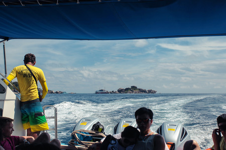 Similan island, Thailand-Nov 09, 2015 : Tour Similan Islands clear water beautiful sea like a heaven at Similan island, Phang-nga Thailandのeditorial素材