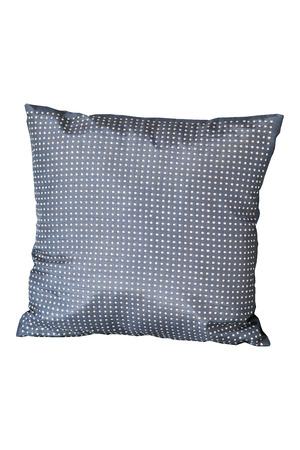 Decorative pillow with silver metal decoration isolateの写真素材
