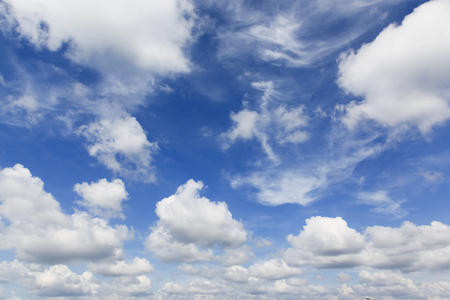 Nature background. white clouds over blue skyの写真素材