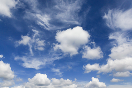 Nature background. white clouds over blue skyの写真素材
