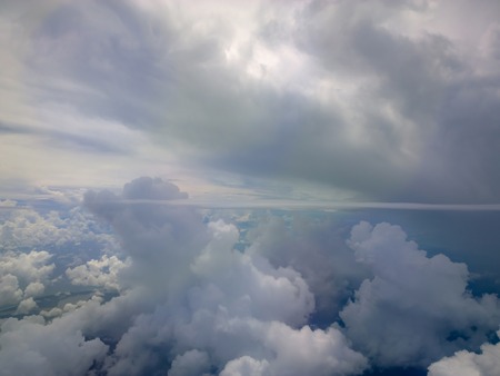 Sky view of cloudscape and earthの写真素材