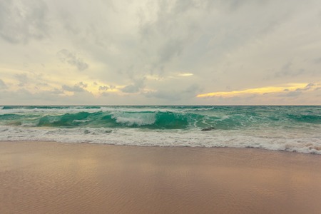 Paradise beach with golden sand, Sunset at Surin beach, Phuket, Thailand