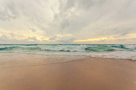 Paradise beach with golden sand, Sunset at Surin beach, Phuket, Thailandの写真素材