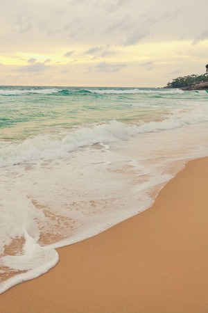 Paradise beach with golden sand, Sunset at Surin beach, Phuket, Thailand